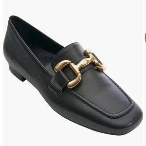 NEW VANELI Women’s Black Loafers Gold BuckleCushioned footbed Arch Support Sz5.5